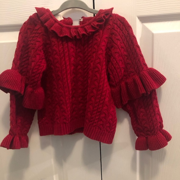 First Impressions 24 M red with sparkles sweater. - Picture 1 of 4